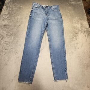 Kensie Kelsey High Rise Skinny Jeans Womens 10/30 Blue Stretch Denim Raw Hem
